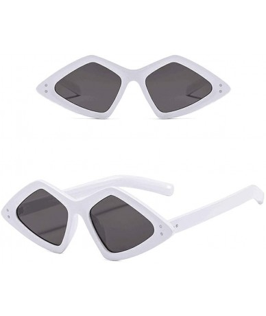 Oversized Unisex Lightweight Irregular Fashion Sunglasses - Mirrored Polarized Lens 2019 Fashion - White - CC18TI9K45S $16.49