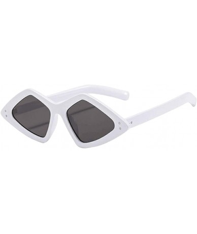 Oversized Unisex Lightweight Irregular Fashion Sunglasses - Mirrored Polarized Lens 2019 Fashion - White - CC18TI9K45S $16.49