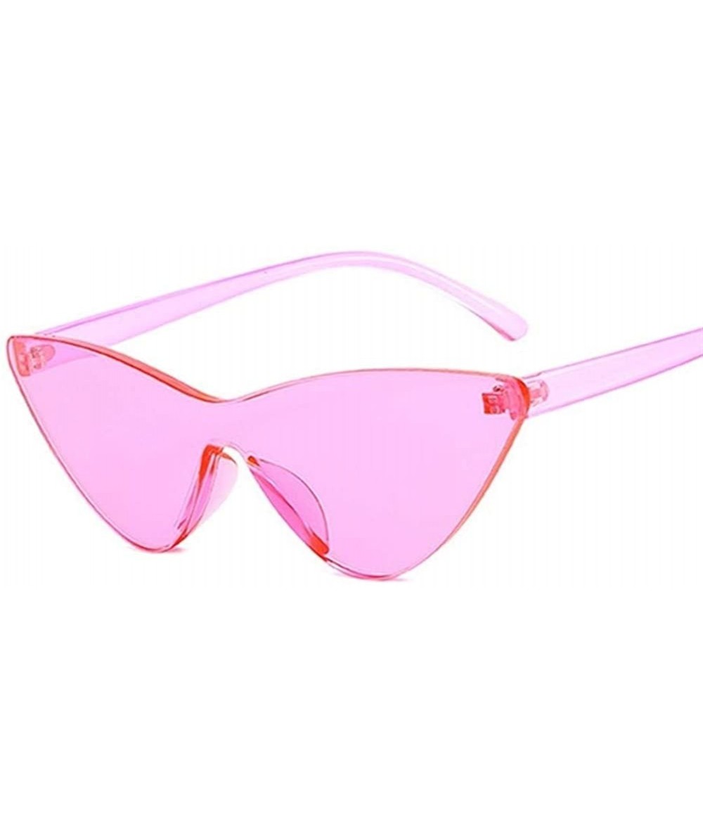 Rimless Women Men Clear Candy Color Transparent Plastic Sunglasses Rimless Sun Glasses For Female UV400 Whole PC - C519996604...