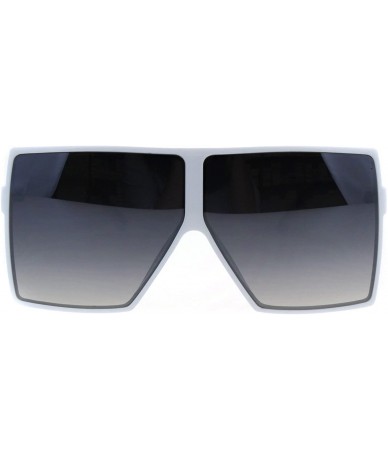 Rectangular Squared Oversize Rectangular Mob Thin Plastic Racer Sunglasses - White Smoke - C018GDWIXLU $23.07