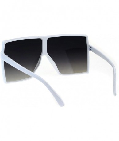 Rectangular Squared Oversize Rectangular Mob Thin Plastic Racer Sunglasses - White Smoke - C018GDWIXLU $23.07