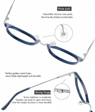 Round Blue Light Blocking Glasses Women for Small Face - Anti Eye Strain Headache-Computer Reading Glasses UV400 Lens - C0190...