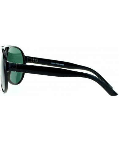 Sport Glass Lens Plastic Speed Racer Sport Retro Pilot Sunglasses - Black Black - CC11AL20YUJ $20.69