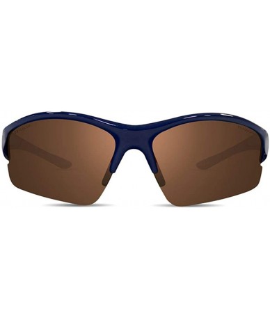 Sport 1 Sport Golf Sunglasses Navy Frames with Color Enhancing Brown Lenses - CZ18E4CDNNE $28.78