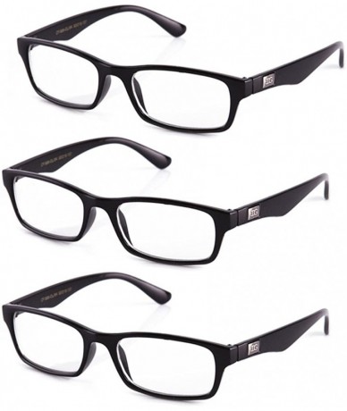 Wayfarer Unisex Clear Lens Plastic Fashion Glasses - 3 Pack Black - C717YYWOGIO $27.35