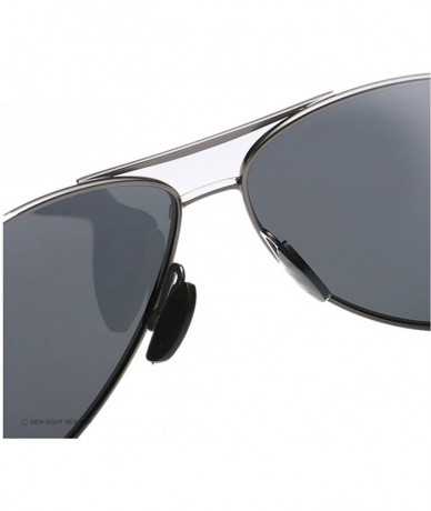 Aviator Men's Polarized Driving Aviator Sunglasses For Men Unbreakable Frame UV400 - Silver/Blue - C31863GQG8A $32.83