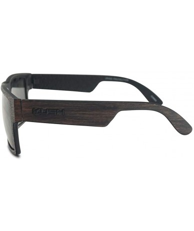 Oval Original Classic Faux Camouflage Wood Print Square Casual Wear Sunglasses for Men and Women - Brown Wood - Black - CI18U...