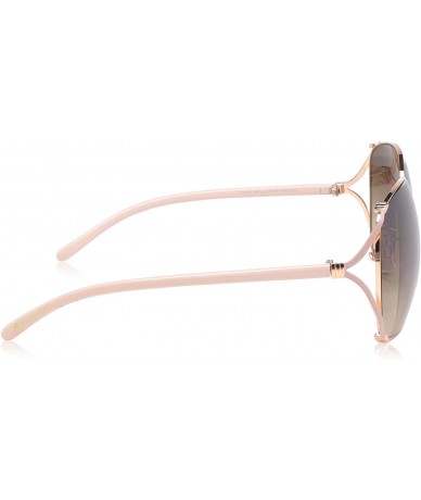 Round Women's R3292 Rectangular Vented Metal Sunglasses with 100% UV Protection - 65 mm - Rose Gold & Rose - CC18O30IT8S $83.36