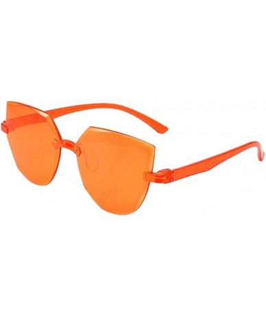 Round Rimless Sunglasses Colored Transparent Round Eyewear Retro Eyeglasses for Women Men - G - C4190L6O0RE $18.23