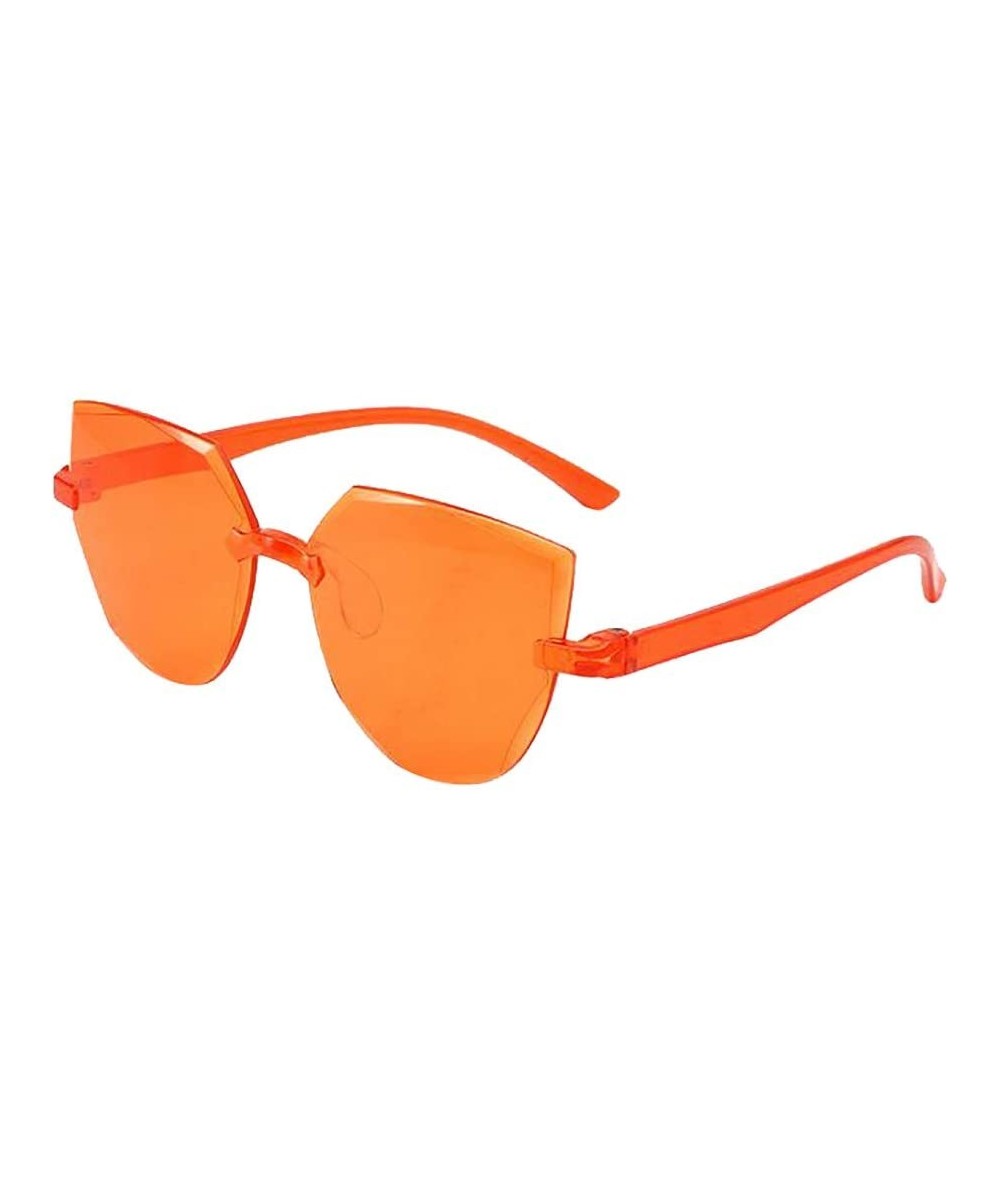 Round Rimless Sunglasses Colored Transparent Round Eyewear Retro Eyeglasses for Women Men - G - C4190L6O0RE $18.23