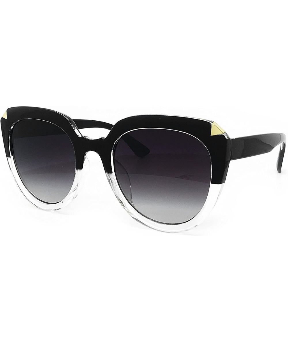 Oversized 7236-1 Premium Oversize XXL Tinted Fashion Sunglasses - Clear Black - CE18Q8KESLR $28.77