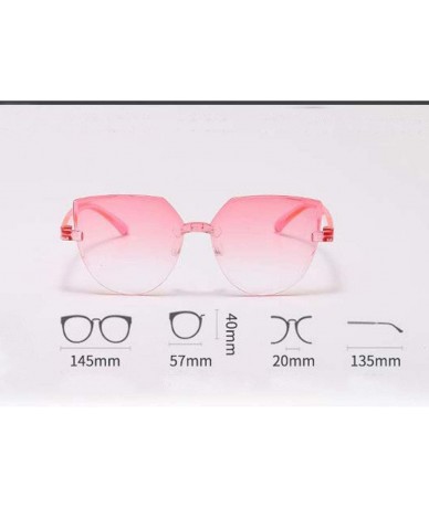 Round Rimless Sunglasses Colored Transparent Round Eyewear Retro Eyeglasses for Women Men - G - C4190L6O0RE $18.23