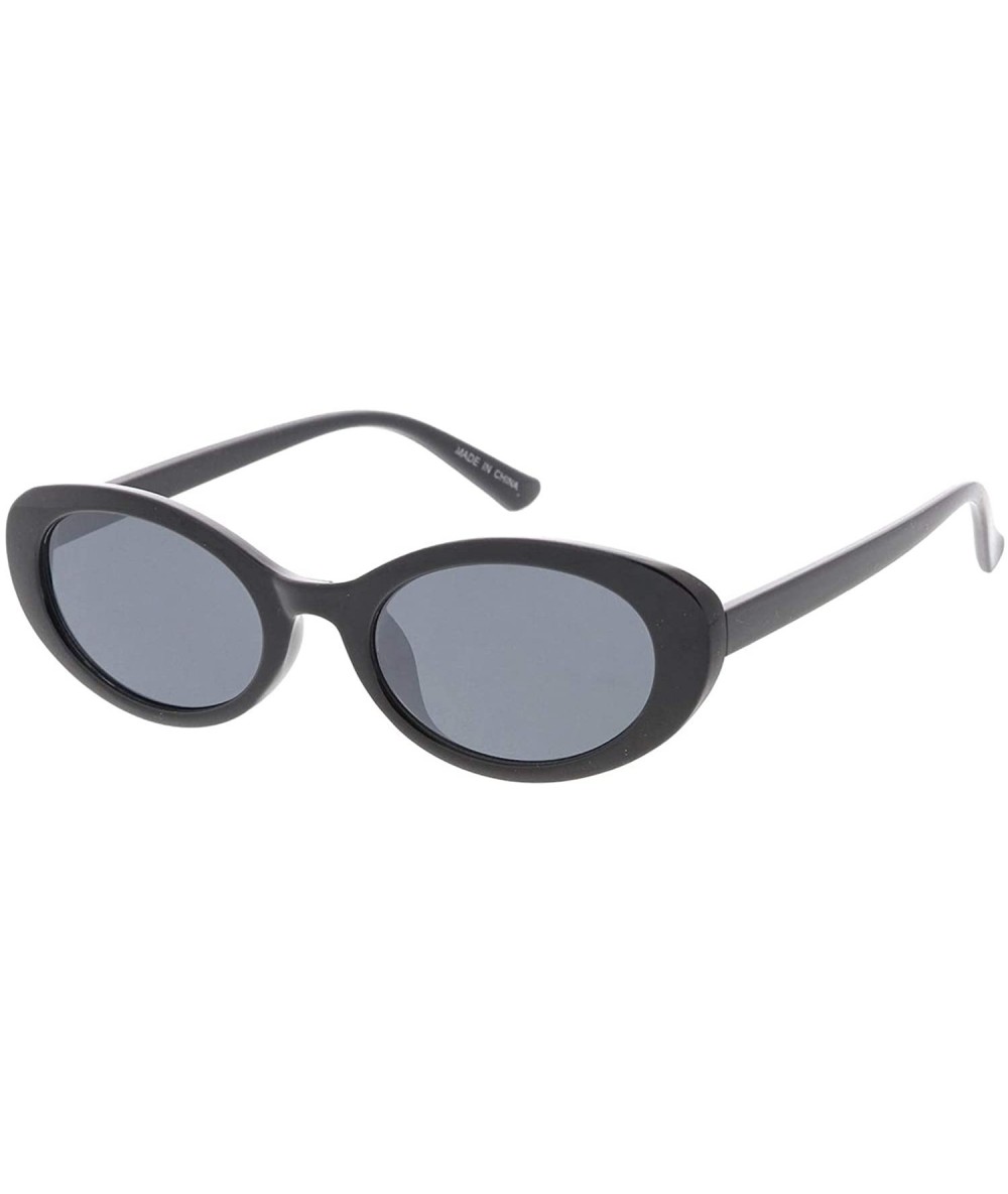 Oval Small Oval Sleek Fashion Sunglasses Ver 2.0 - Black - CL18UCQ6I0D $20.97