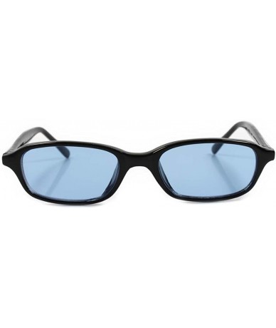 Rectangular Classic Old Vintage 80s 90s Indie Rectangle Sunglasses - Black / Blue - CD18ECEAD74 $22.06