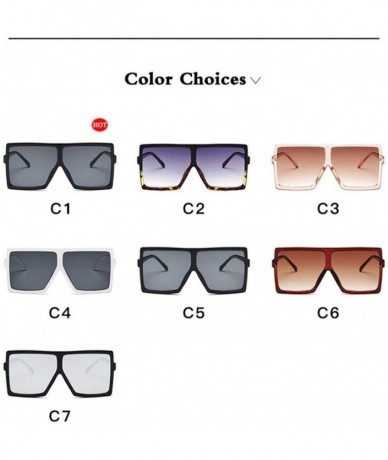 Oversized Plastic Oversized Sunglasses Square Glasses - Bright Black - C8199EGOA7R $33.85