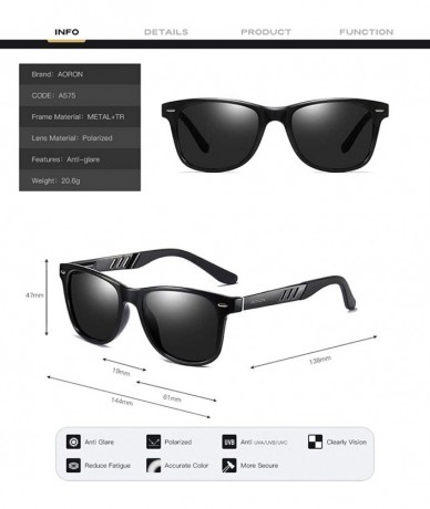 Rectangular Men's fashion sunglasses- anti-glare glasses- polarized sunglasses- rectangular full-frame - C6 - C0194T5GM3H $67.58