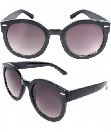 Round TU7103 Retro Shades Oval Fashion Sunglasses - Black - CQ11BDO718D $16.43