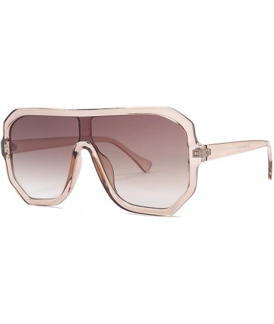 Oversized Sunglasses Women Oversize Flat Top Retro Square Sun Glasses Vintage Luxury Oculos UV400 - C4 - C3197A3CX4H $56.43