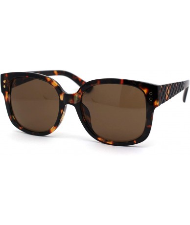 Butterfly Womens Rectangular Chic Butterfly Designer Fashion Mod Sunglasses - Tortoise Solid Brown - CM193MR8D7Q $18.71