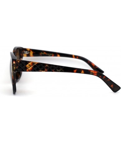 Butterfly Womens Rectangular Chic Butterfly Designer Fashion Mod Sunglasses - Tortoise Solid Brown - CM193MR8D7Q $18.71