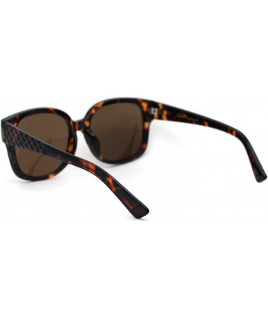 Butterfly Womens Rectangular Chic Butterfly Designer Fashion Mod Sunglasses - Tortoise Solid Brown - CM193MR8D7Q $18.71