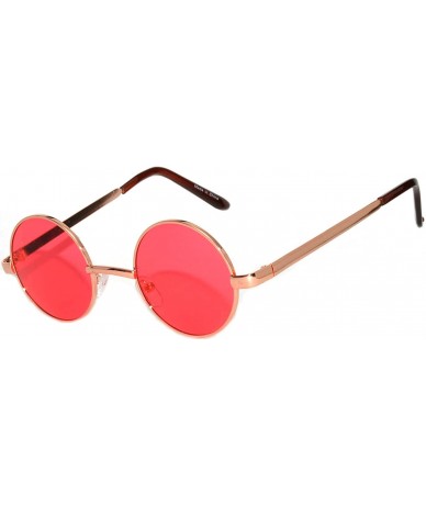 Round Round Retro Small Circle Tint & Mirror Colored Lens 43-55 mm Sunglasses Metal - Round_43mm_gld_red_grd - CE189ILNY46 $1...