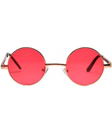 Round Round Retro Small Circle Tint & Mirror Colored Lens 43-55 mm Sunglasses Metal - Round_43mm_gld_red_grd - CE189ILNY46 $1...