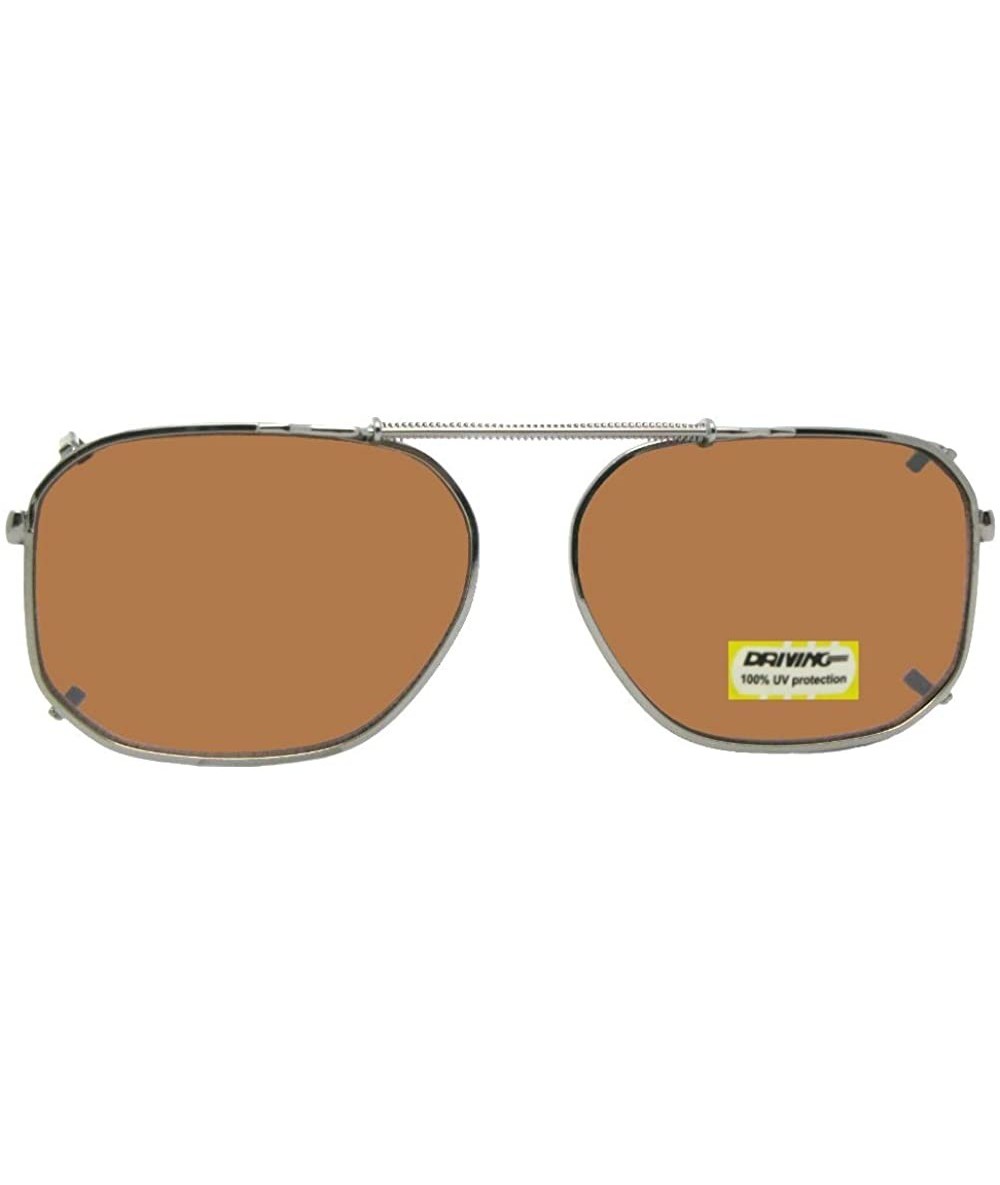 Aviator Modified Aviator Non Polarized Amber Driving Clip on - Pewter-non Polarized Amber Lens - CL180CZMXG5 $31.62