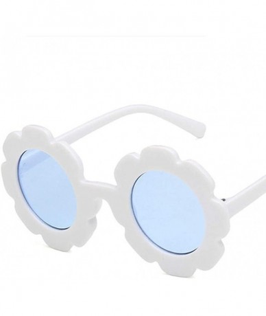 Round Unisex Sunglasses Retro Orange Pink Drive Holiday Round Non-Polarized UV400 - White Blue - C218RLUIHOD $17.66