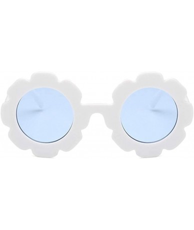 Round Unisex Sunglasses Retro Orange Pink Drive Holiday Round Non-Polarized UV400 - White Blue - C218RLUIHOD $17.66