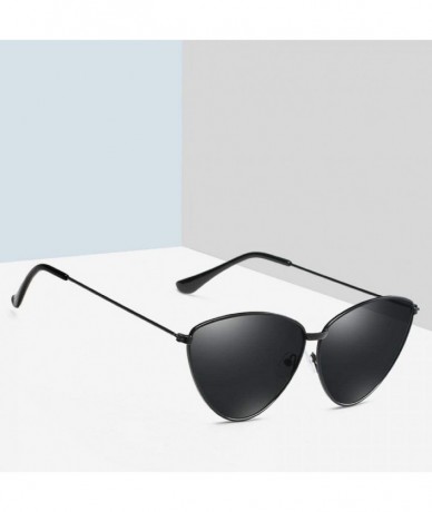 Aviator Sunglasses New Trend Fashion Personality Triangle Cat Eye Color Coating UV400 8 - 1 - CD18YZX2MN2 $17.92