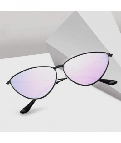 Aviator Sunglasses New Trend Fashion Personality Triangle Cat Eye Color Coating UV400 8 - 1 - CD18YZX2MN2 $17.92