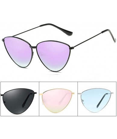 Aviator Sunglasses New Trend Fashion Personality Triangle Cat Eye Color Coating UV400 8 - 1 - CD18YZX2MN2 $17.92