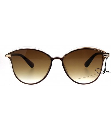 Butterfly Womens Plastic Designer Fashion Trendy 90s Sunglasses - Brown Clear Brown - CA186GIRHDY $19.52