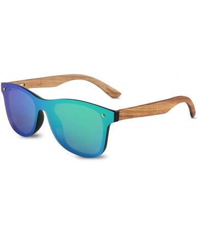 Rimless Wooden Sunglasses Polarized For Men Women One Piece Mirrored Rimless Eyewear UV400 For Driving Sport Travel - C118XH2...