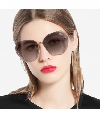 Oversized Sunglasses Oversized Transparent Gradient - Gray/Gold - CH18Y3L7UU6 $44.19