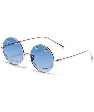 Round Metal round retro fashion trend sunglasses- new personality smiley couple sunglasses - D - C018SM4EAHX $69.90