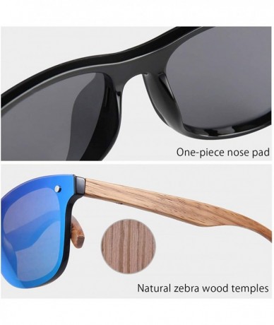 Rimless Wooden Sunglasses Polarized For Men Women One Piece Mirrored Rimless Eyewear UV400 For Driving Sport Travel - C118XH2...