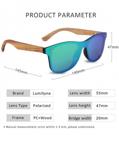 Rimless Wooden Sunglasses Polarized For Men Women One Piece Mirrored Rimless Eyewear UV400 For Driving Sport Travel - C118XH2...