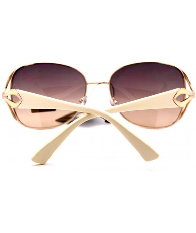 Oval Women's Luxurious Sunglasses Classy Designer Fashion Eyewear - Ivory - CF123KGW6Z9 $17.62