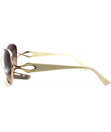 Oval Women's Luxurious Sunglasses Classy Designer Fashion Eyewear - Ivory - CF123KGW6Z9 $17.62