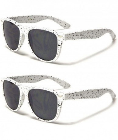 Wayfarer Unisex 80's Retro Classic Trendy Stylish Sunglasses for Men Women - Spot - White - 2pack - CE195GIWHKI $20.38