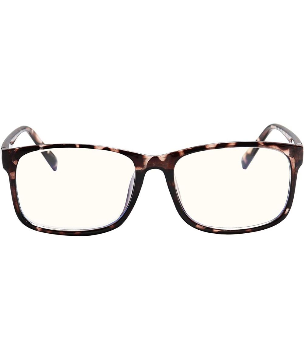 Square Radiation Protection glasses Square Eyeglasses Frame Anti Blue Light Blocking glasses - Leopard - C118R2O3QEU $23.24