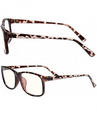 Square Radiation Protection glasses Square Eyeglasses Frame Anti Blue Light Blocking glasses - Leopard - C118R2O3QEU $23.24