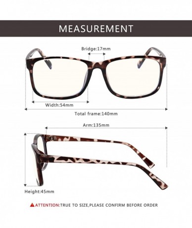 Square Radiation Protection glasses Square Eyeglasses Frame Anti Blue Light Blocking glasses - Leopard - C118R2O3QEU $23.24