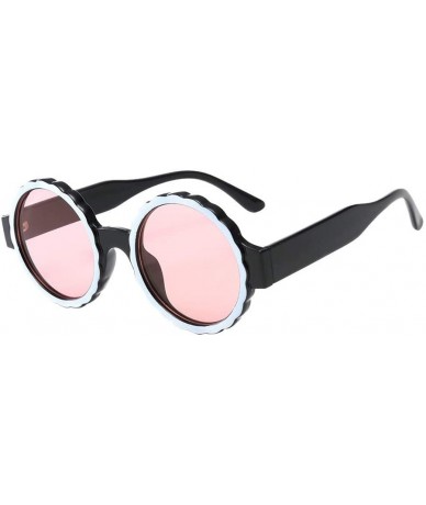 Round Polarized Sunglasses Vintage Round Sunglasses for Women/Men Classic Retro Designer Style - Pink - CC18UIWEUNR $14.46