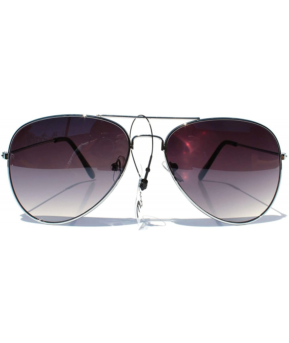 Aviator SIMPLE Retro Aviator Sunglasses for Men and Women Vintage Fashion Sunglasses - Silver - CL18ZCNH7W7 $18.10