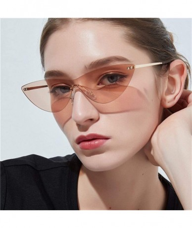 Rimless Fashion Vintage Rimless Sunglasses Transparent - 2 - CN198GEUS3L $45.50