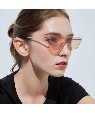 Rimless Fashion Vintage Rimless Sunglasses Transparent - 2 - CN198GEUS3L $45.50