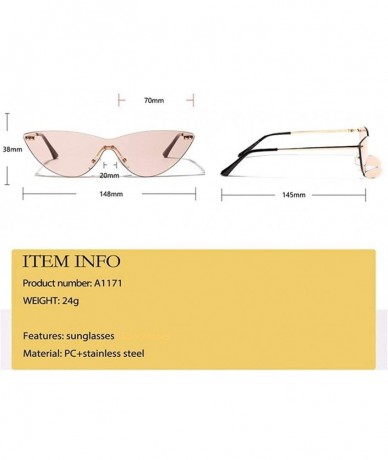 Rimless Fashion Vintage Rimless Sunglasses Transparent - 2 - CN198GEUS3L $45.50